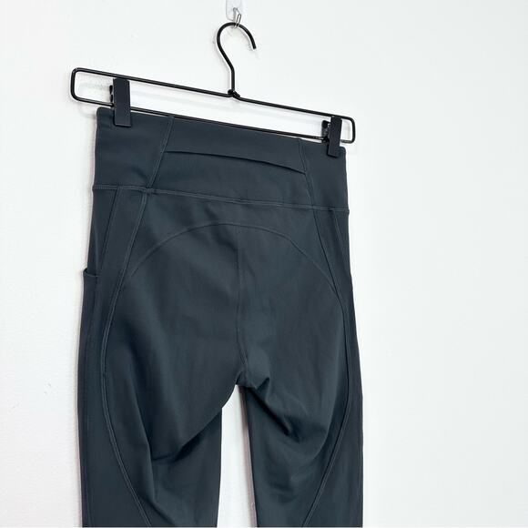 Lululemon Time To Sweat Crop Leggings 23" Melanite Gray Size 4 - Picture 5 of 7